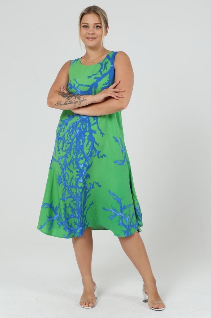 Damen Übergröße Kleid Sommer Plus Size Trägerkleid Viskose