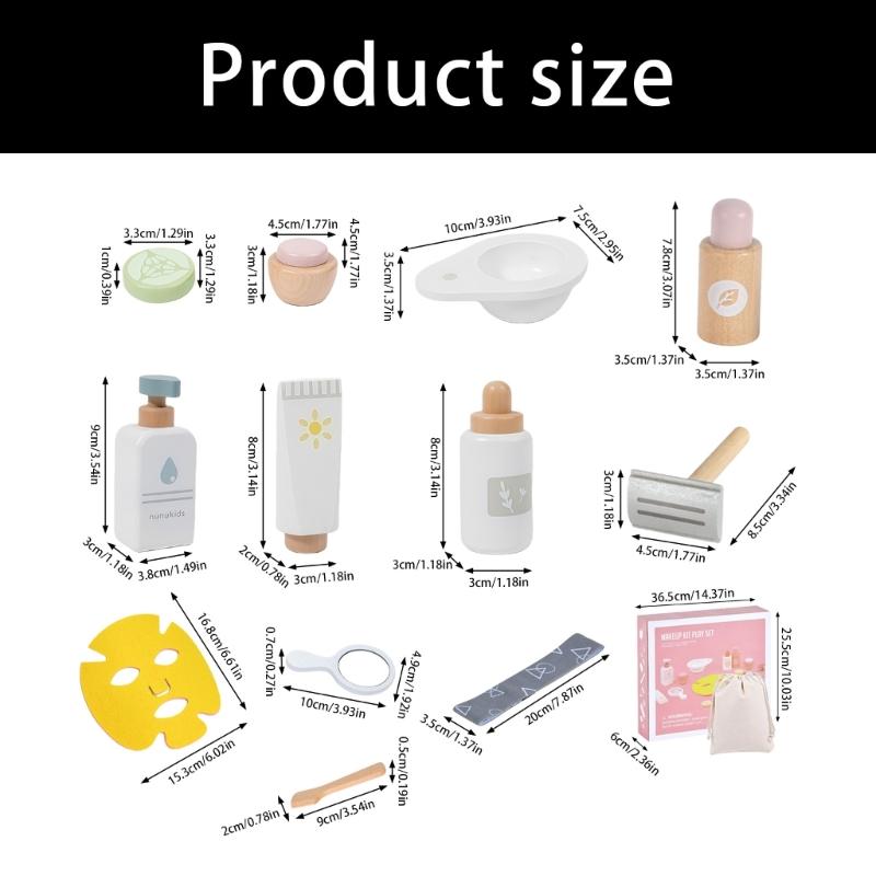 Realistic Pretend Play Makeup Toy Set Wooden Beauty Salon Toy For Girl With Cosmetic Accessories Encourages Creativity
