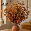 Boho Thanksgiving Greenery Decor Fall Eucalyptus Stems, Artificial Leaves, Fake Branches, Harvest Home Flowers for Wedding Centerpiece Autumn