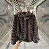 Fashion Collar Short Imitation Mink Fur Coat Autumn and Winter New Style