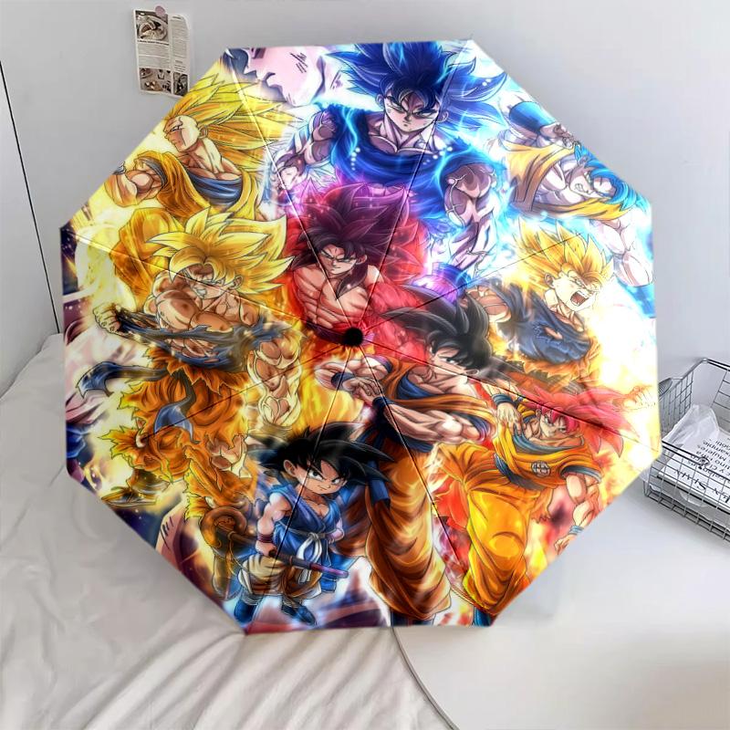 1 PC Automatic Folding Umbrella - Dragon Ball Super Pattern Portable Foldable Design With 8 Ribs Christmas Birthday Gifts