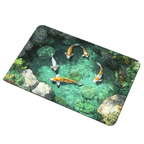 3D Underwater Cave Optical Illusion Rug Blue Ocean Small Area Rug Non-slip Kids Room Floor