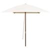 Rectangular Wooden Parasol 200 X 300 Cm - VIDAXL - Cream White - Manual