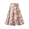 Women's Slimming Satin Print Elastic Waist Midi Skirt - New Summer Arrival