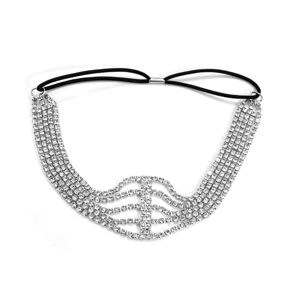 Multi-Layer Rhinestone Headband Rhinestone Bridal Headdress Fashion Rhinestone Hair Band  Women