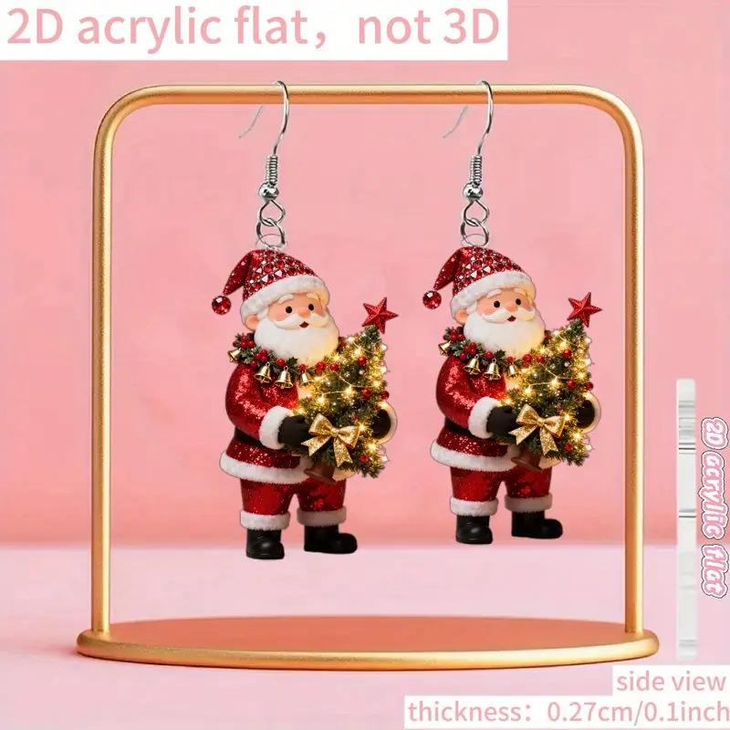 Santa Claus & Christmas Tree Acrylic Earrings
