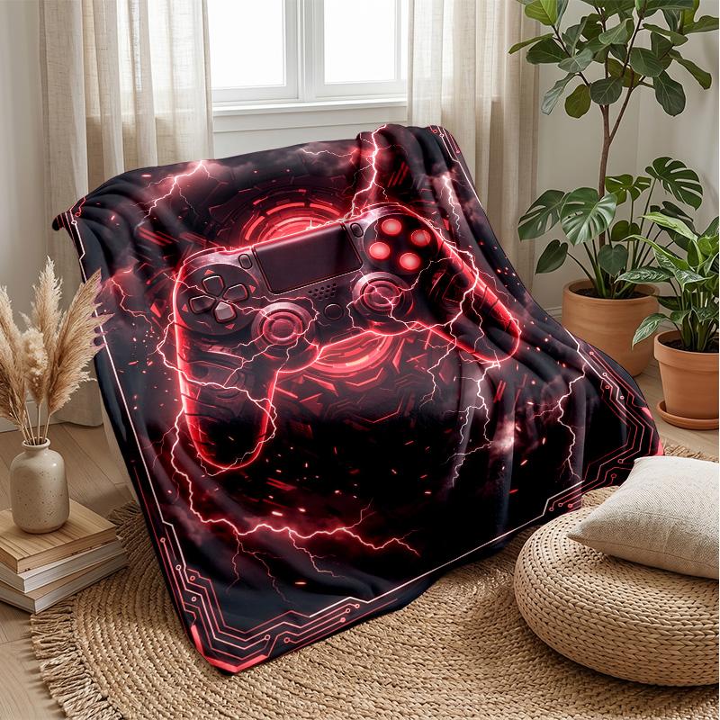 Gaming Controller with Colorful Splatter Theme blanket Lightweight Warm Flannel Blanket Decorative Throw Blanket for Home Decoration