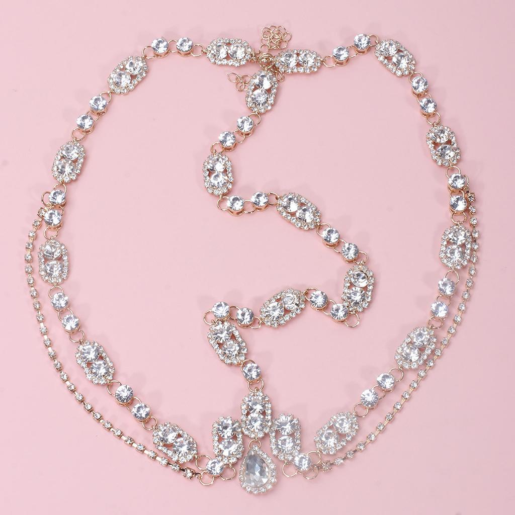 Stylish Exquisite High-end Multi-layer Rhinestone Hair Chain Ins Bridal Wedding Fringed Headgear Hair Accessories