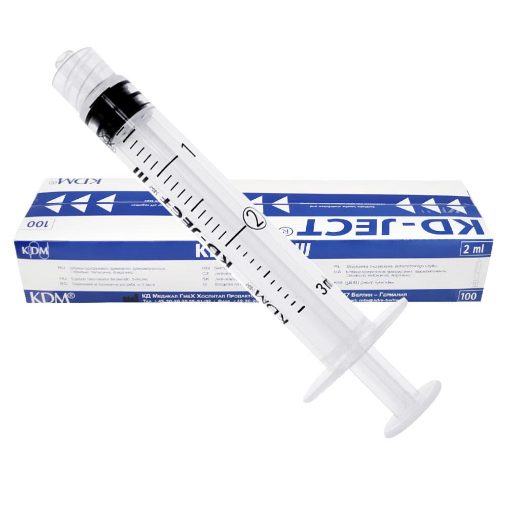 2Ml Luer Lock Syringe Three-Part Kd-Ject Iii 100Pcs