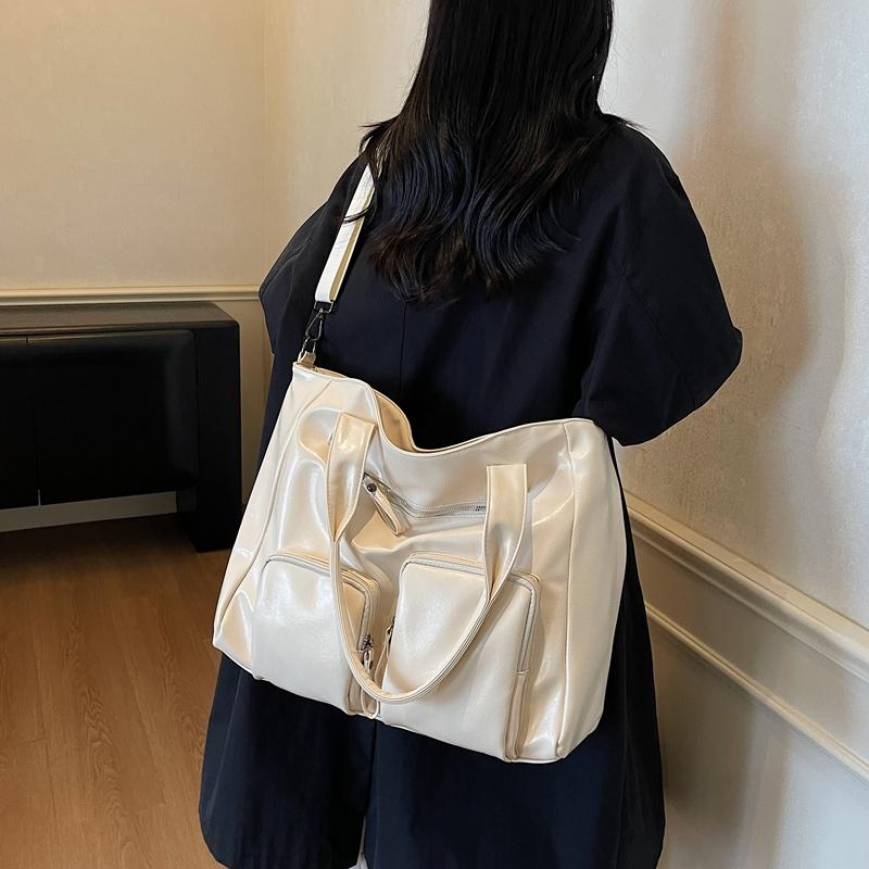 Geantă de umăr de mare capacitate, geantă de călătorie din piele moale, geantă tote pentru femei