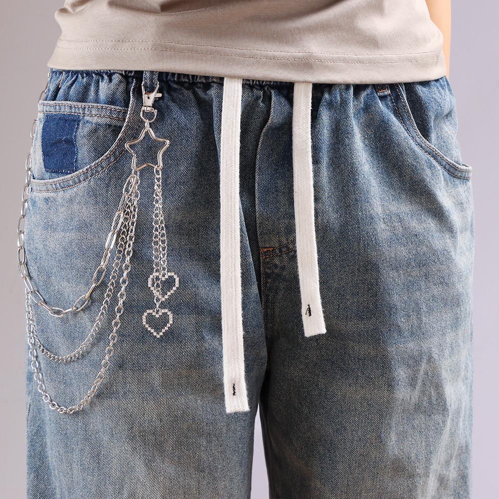 Catena Metallico Multi-strato a Stella Pentagramma per Cintura Stile Street Dance