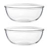 2 Pcs. 800ml Glass Bowls Home Dessert Bowls Salad Bowls Kitchen Kitchen Table (transparent) | Bowls