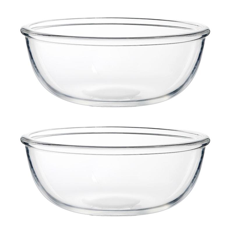 2 pcs. 800ml glass bowls home dessert bowls salad bowls kitchen kitchen table (transparent) | Bowls