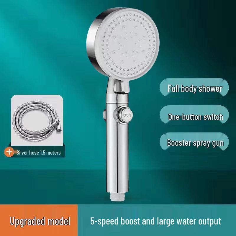 Handheld Lotus Shower Head with Heater and Bracket Set for Bathroom