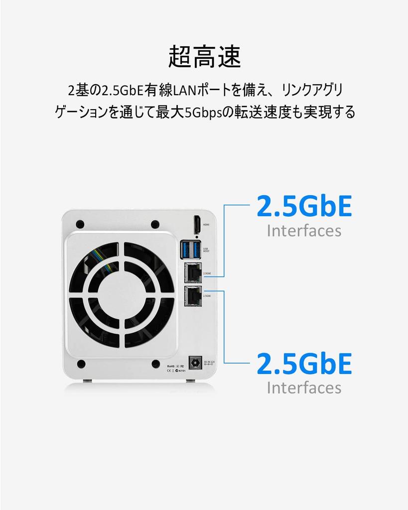 TerraMaster NAS for SMB Equipped with High Performance Celeron N5095 Processor CPU 4GB DDR4 2x Ports Not F2-423 2-bay Quad-core 2.5GbE "HDD Included"