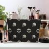 Skull Makeup Bag: Double-Sided Zipper Toiletry Organizer with 3D Print Design