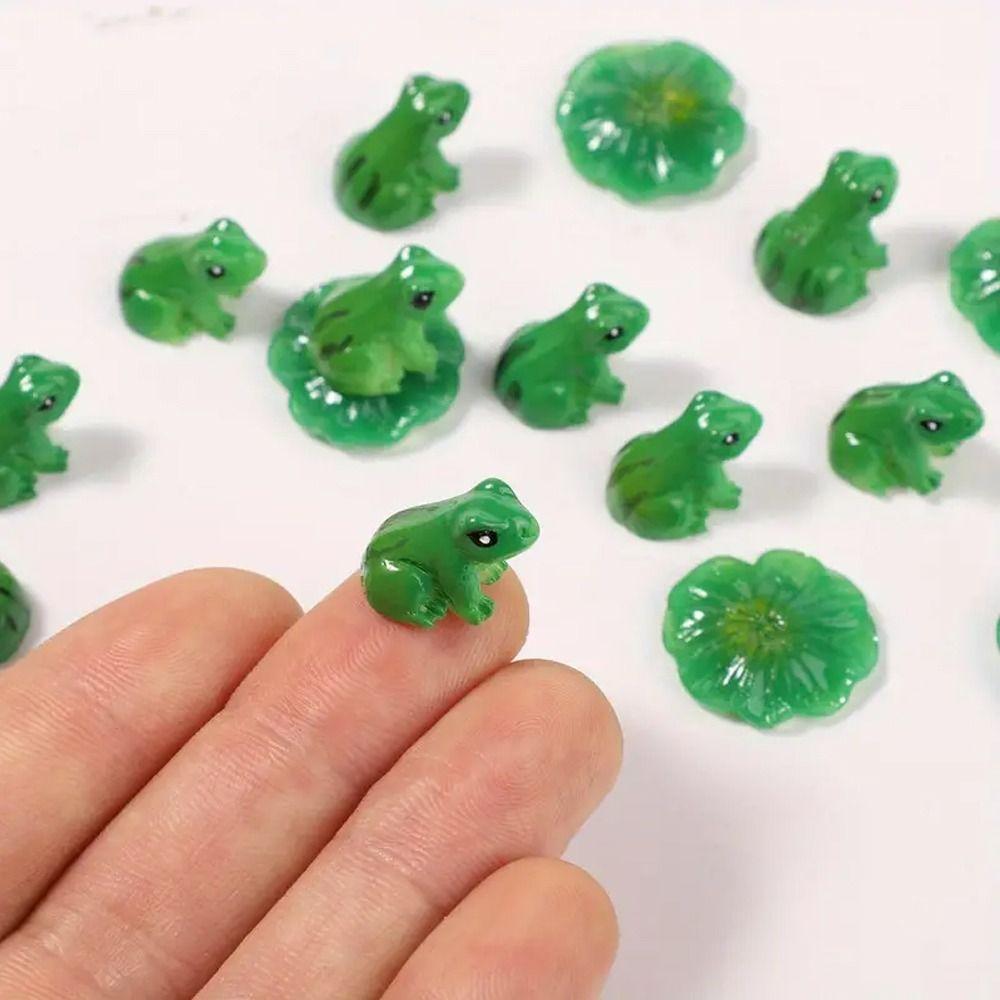 10pcs Funny Miniature Resin Frogs Cute Garden Frogs Decoration Mini Frogs Ornament  Home Decor