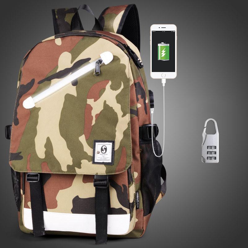Anti Fashion Theft Backpack School Unisex Travel Bag Usb Charging Port Rucksack