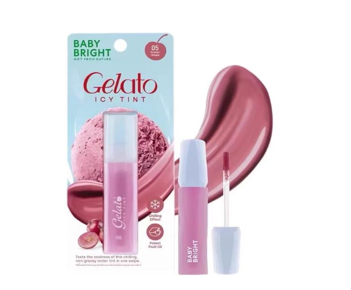 Thai Baby Bright Lip Glaze Ice Cream Moisturizing, Hydrating, Long-Lasting Silky Gelato Icy Tint