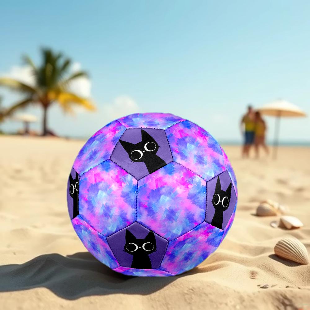 1PC Abstract Watercolor Fusion Gothic Cat Silhouette Soccer Ball Size 5 Football Machine Sewn Indoor/Outdoor Universal Football Gift W69