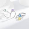 925 Sterling Silver Exquisite Elegant Small Square Zircon Sparkling Ice Flower Cut Ring, Birthday Party Anniversary Gift