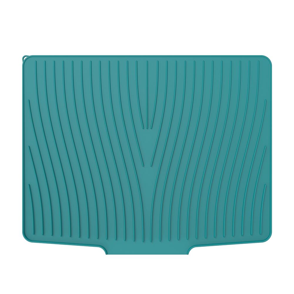 Silicone Dish Drying Mat Non-Slip Drying Mat Heat Resistant Diversion Opening Slope Drainage Pad Kitchen Pans Tableware Coaster