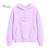 Evcil Hayvan Cebi Olan Kız Çocukları İçin Sıcak Polar Kazak Kapüşonlu, Kedi Köpek Taşıyıcı Kapüşonlu Hayvan Sweatshirt, Çocuklar İçin Oversize Kanguru Cepli Üst Tutucu Sweatshirt