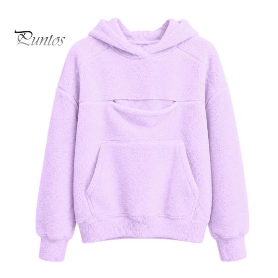 Evcil Hayvan Cebi Olan Kız Çocukları İçin Sıcak Polar Kazak Kapüşonlu, Kedi Köpek Taşıyıcı Kapüşonlu Hayvan Sweatshirt, Çocuklar İçin Oversize Kanguru Cepli Üst Tutucu Sweatshirt