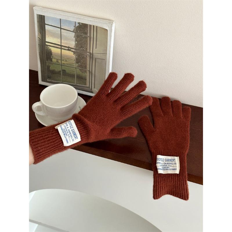 New Korean Wool Knitted Touch Screen Gloves for Women's Cloth Thickened Outdoor Warmth for Women