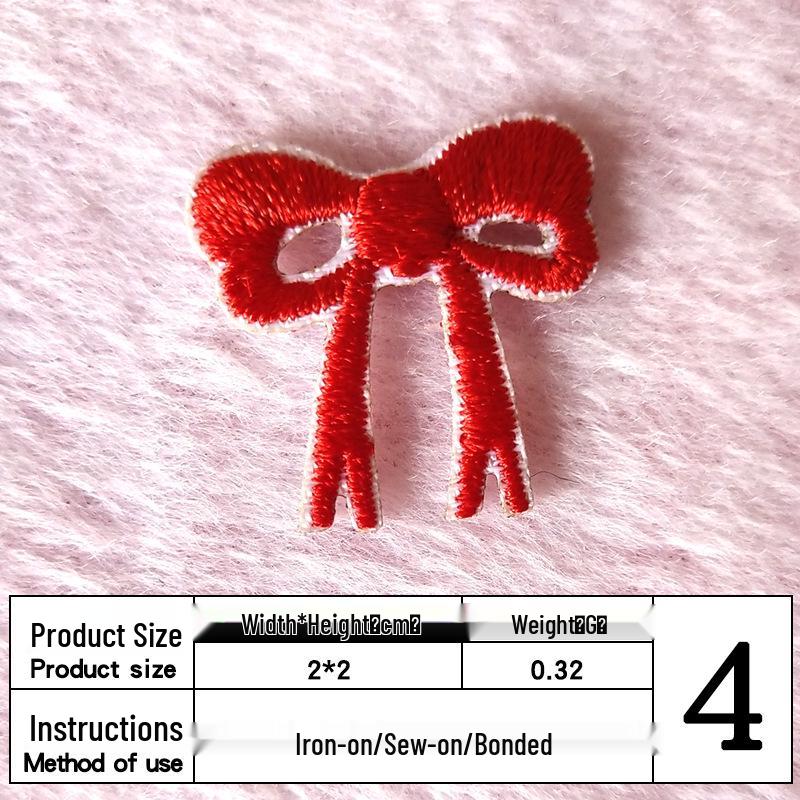 Small Cute Bow Embroidery Iron-On Cloth Patch for DIY Clothing & Accessories