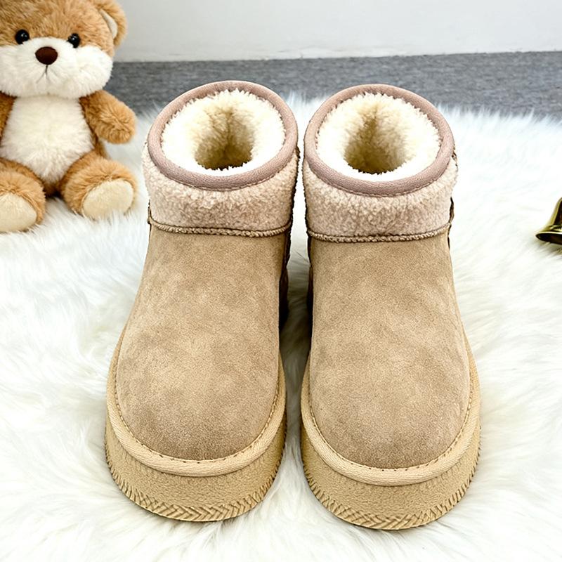 

Женские легкие зимние утепленные флисовой подкладкой сноубутсы на массивном каблуке, нескользящие, повседневные, спортивные, из замши и хлопка 40 песочный