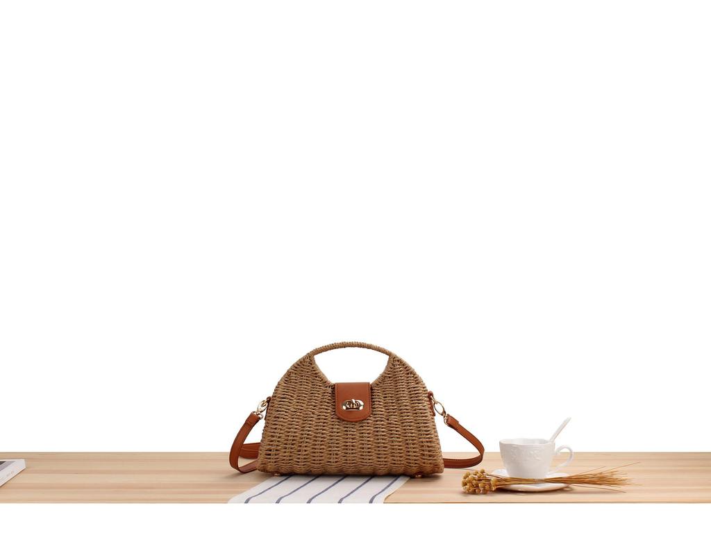 Women's Trendy Paper Rope Woven Crossbody Bag