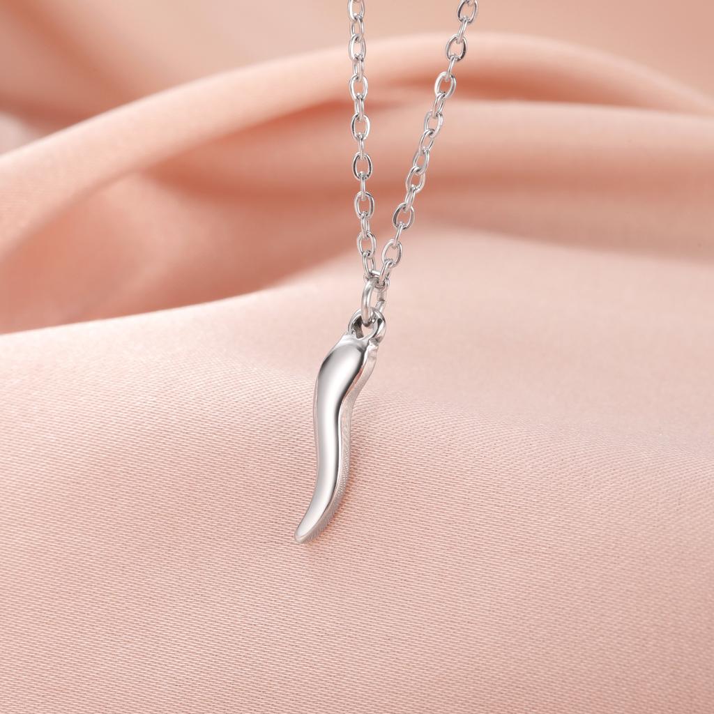 Cazador Red Color Enamel Italian Horn Necklace Gold Color Stainless Steel Necklaces Protection Jewelry Mother's Day Gifts