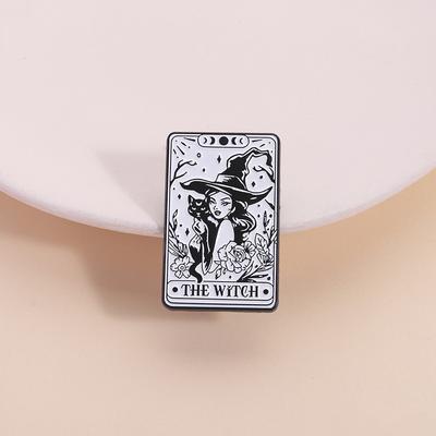 Tarot Cards Enamel Pins The Witch The Nurse Membership Card Reminder Notes Brooches Lapel Badge Fashion Jewelry Gift for Friends