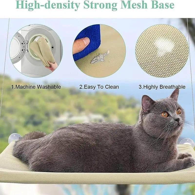 Nuova amaca per gatti Letto per gatti montato sulla finestra Lavabile Staccabile Letto per animali domestici Scaffale a ventosa Borsa Letti Sedile per il sonno del gatto Accessori per animali domestici