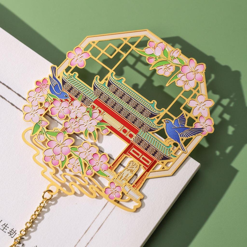 Huizhou Cultural Metal Architectural Bookmark Souvenir: Customizable Student Gift