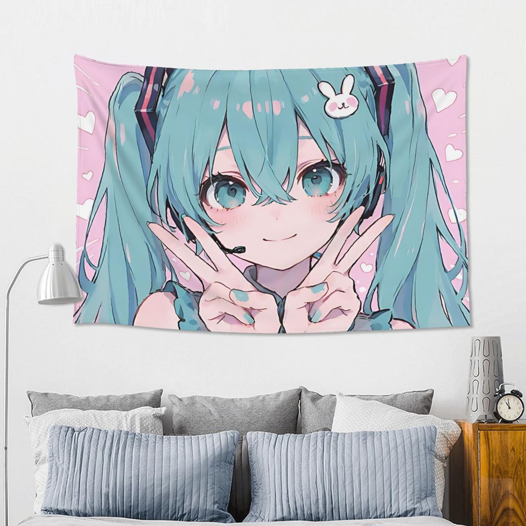 Hatsune Miku Cutecore Tapestry Wall Hanging Blanket Tapestry Home Decor Items Wall Decorations