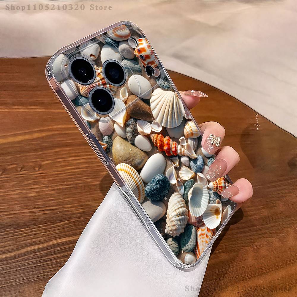 starfish shells Phone Case For iPhone 17,16,11,15,13,14,12,Air,Mini,Plus,Pro,Max,Plus,E Clear Soft Shell