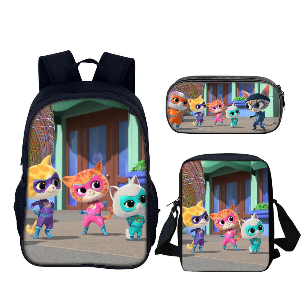 Superkitties School Backpack Set With Nylon Material For Elementary Students