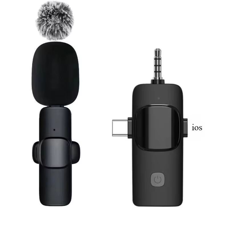 2.4G אלחוטי Lavalier מיקרופון נייד הקלטת אודיו וידאו מיני מיקרופון לאייפון אנדרואיד טלפון משחקים בשידור חי
