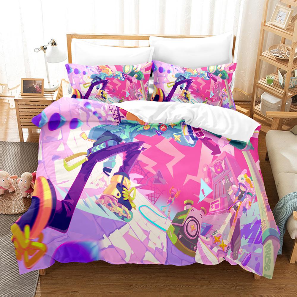 Marija Rin Muse Dash Rhythm Game Duvet Cover Set 3PCS Polyester Bedding With 2 Pillowcases Anime Music Text Art Home Decor