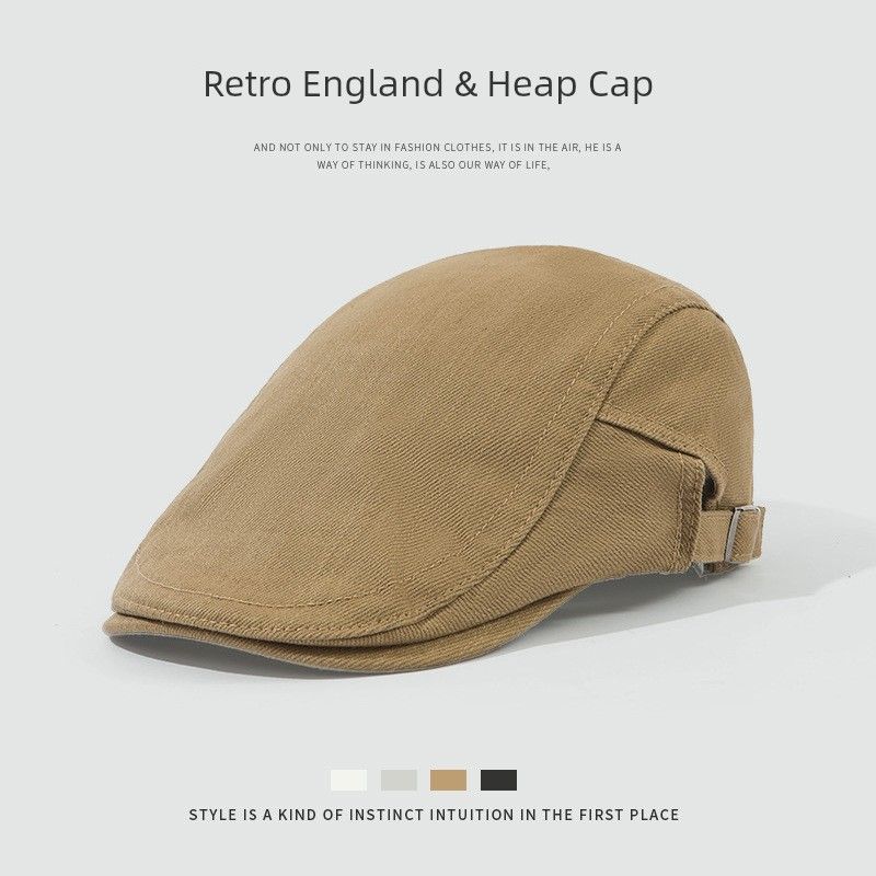 

Beret Women 2025 New Arrival British Retro Advance Hats Big Head Circumference Show Face Small Fashion All-Match Peaked Cap Khaki All yards