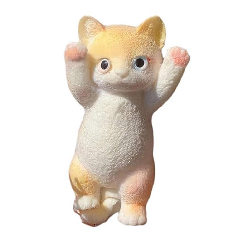 

Cat Squeeze Toy Big Cat Pinch Toys Soft TPR Cat Decompression Toy Super Cute Relieving Toy Doll for Kids and Adults жовтий