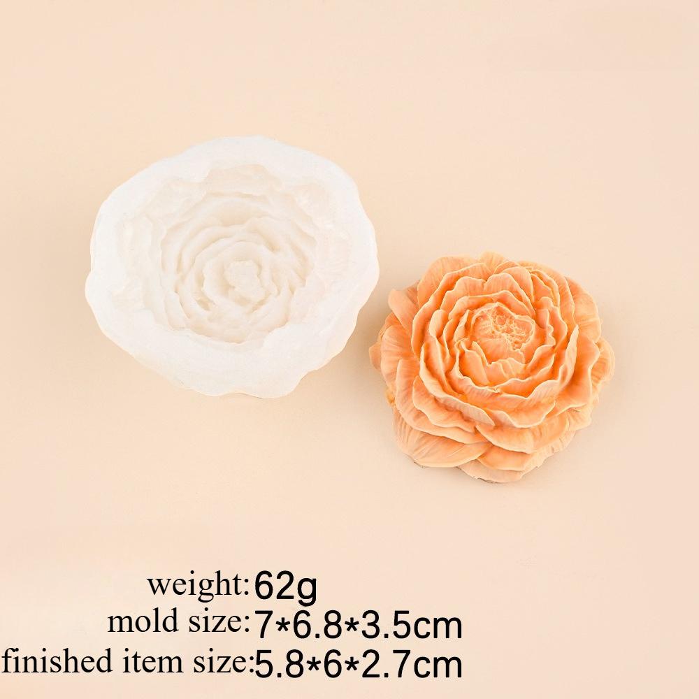 3D Peony Silicone Mold DIY Relief Flower Soap Plaster Mould Home Decor Chocolate Cake Ice Baking Making Tool