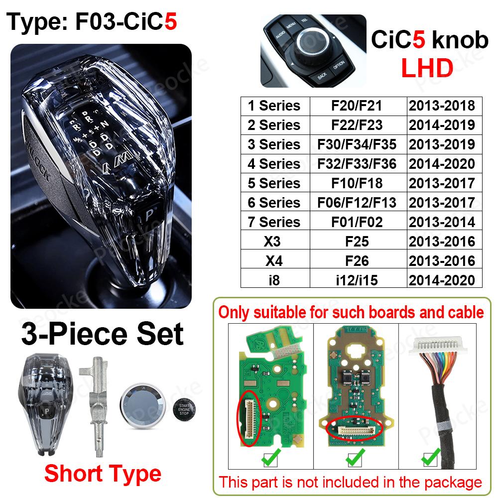 Crystal Gear Shift Knob Short for BMW F20 F30 F34 F35 F32 F33 F36 F22 F23 F01 F02 F06 F10 Gearbox Lever Stick Handle Accessory