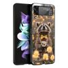 Mapache Hard PC Phone Case For Samsung Galaxy Z Flip 7 6 5 4 Black Cover For Galaxy Z Flip 3 Foldable Shell Fundas Capas Coque