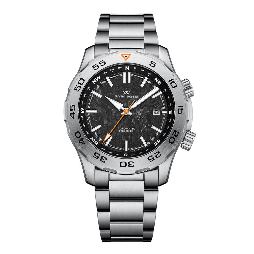 WM Watch Automatic Mechanical Military Men Outdoor Watches Sapphire Water Resistant Compass Welly Merck Watch Man Miyota WM157