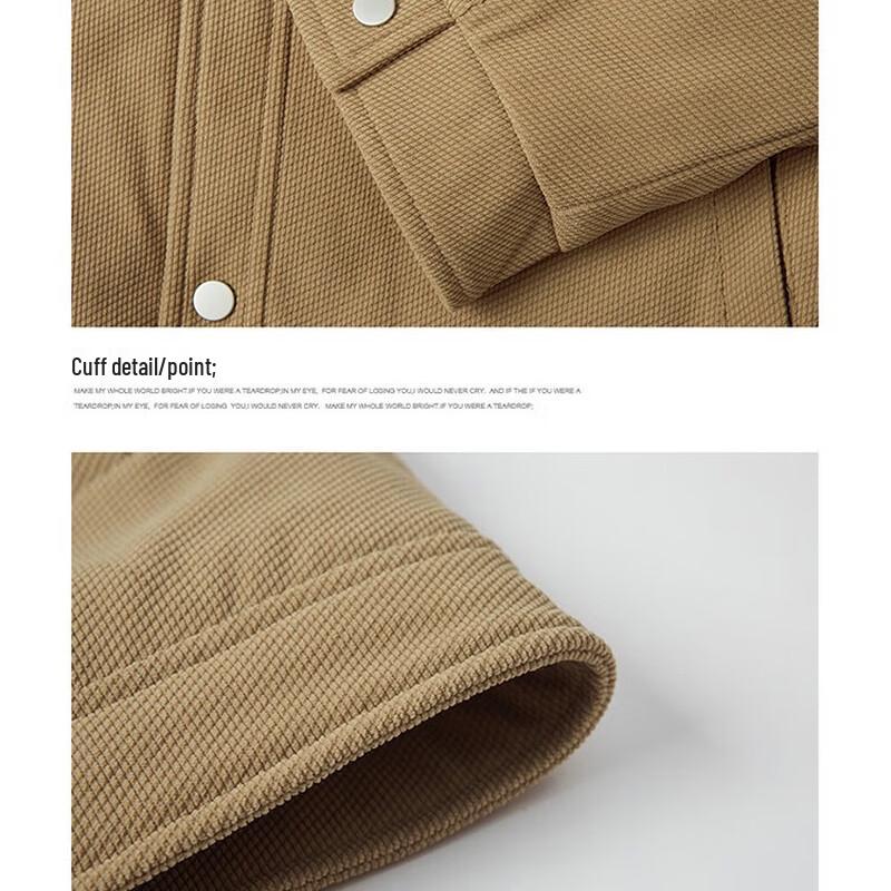 ROMON Men's Corduroy Fleece-Lined Turn-Down Collar Jacket