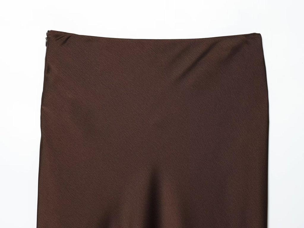 2026 European Style Women's Mid-Length Lace Silk Satin Skirt
