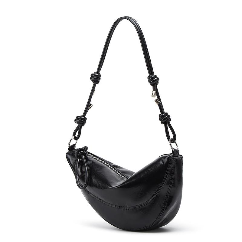 A Niche Design Crescent-shaped Single-shoulder Bag, A Casual and Versatile Underarm Bag, and A Soft Leather-like Crossbody Bag